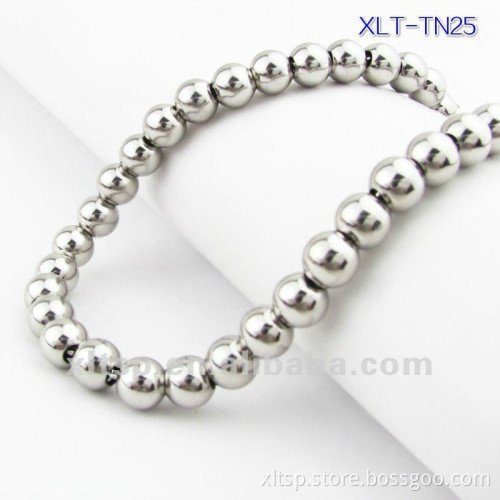 Fashion Health Wholesale Stainless Steel Ball Chain Beaded Necklace, Bead Necklace